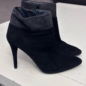 Stuart Weitzman Two Toned Black Suede High Heeled Booties Size 7